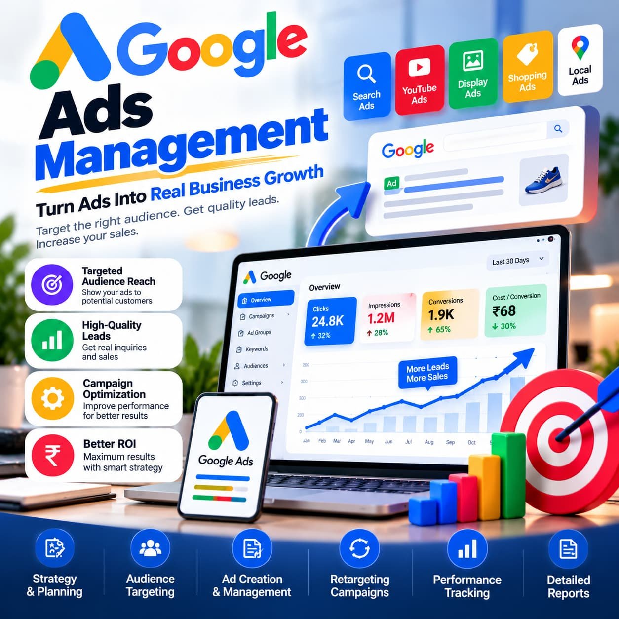 Google Ads Management Services by Shriharsh for Targeted Advertising, Lead Generation, and Campaign Optimization