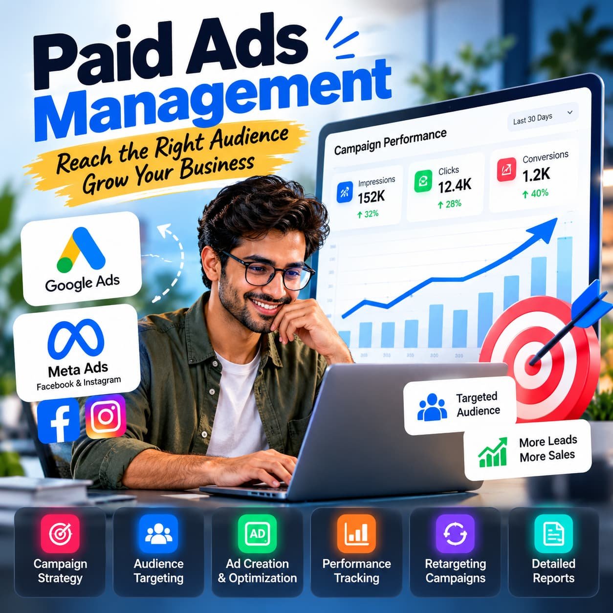 Paid Ads Management Services by Shriharsh for Google Ads and Meta Ads Campaigns
