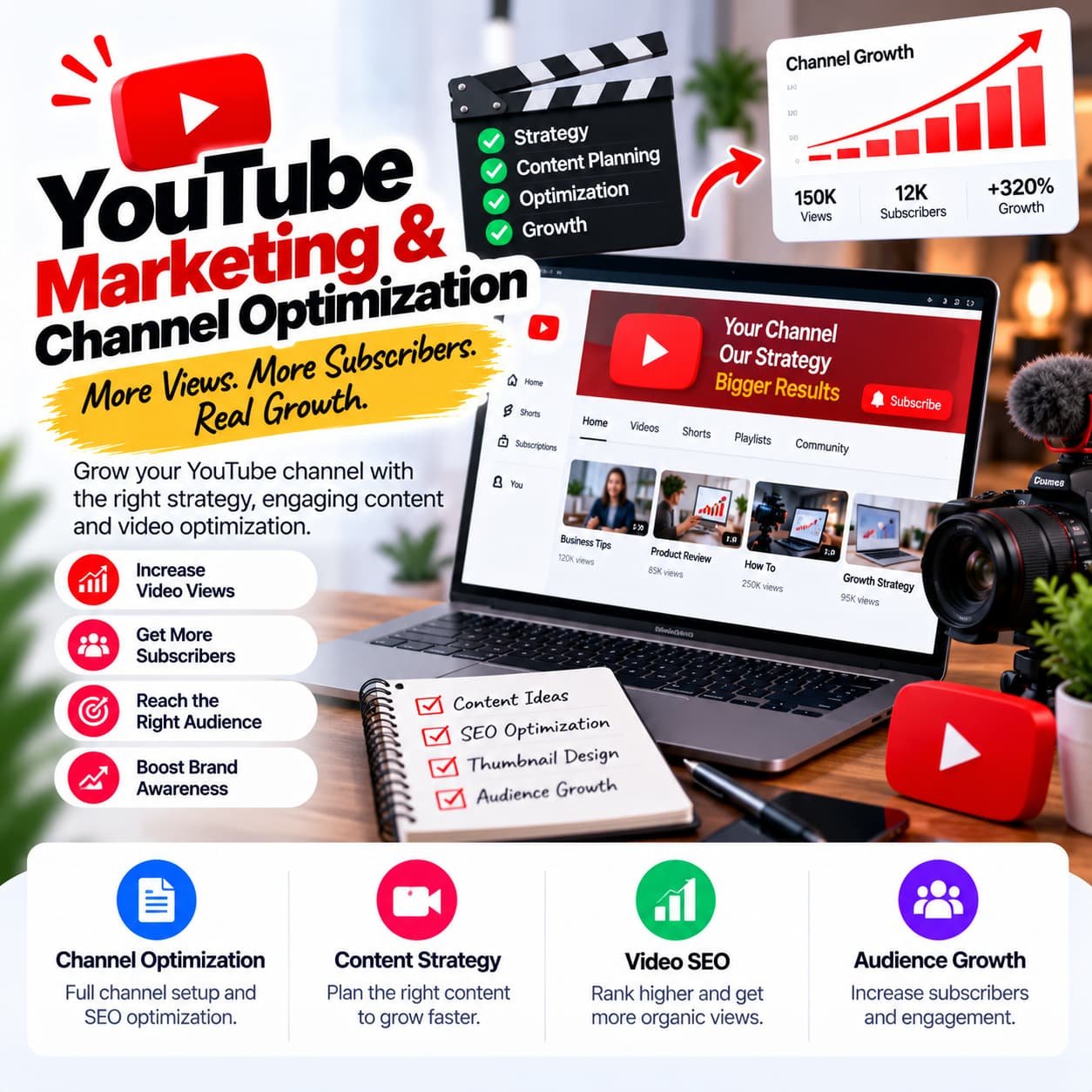 YouTube Marketing and Channel Optimization Services by Shriharsh for Video SEO, Subscriber Growth, and Channel Visibility